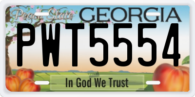 GA license plate PWT5554
