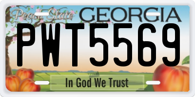 GA license plate PWT5569