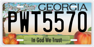 GA license plate PWT5570