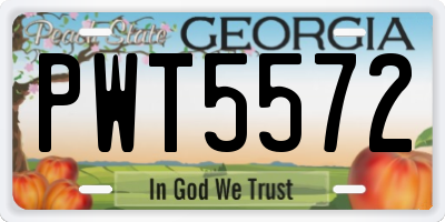 GA license plate PWT5572