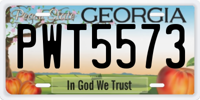 GA license plate PWT5573