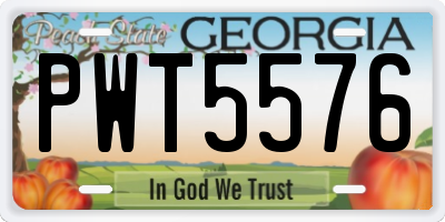 GA license plate PWT5576