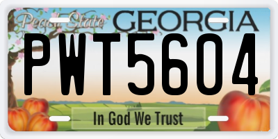GA license plate PWT5604
