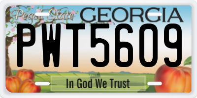 GA license plate PWT5609