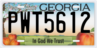GA license plate PWT5612