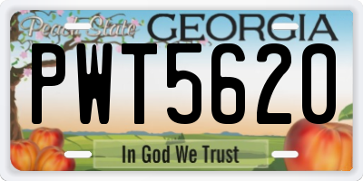 GA license plate PWT5620
