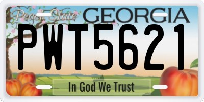 GA license plate PWT5621