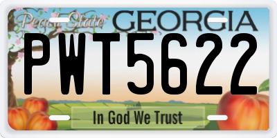 GA license plate PWT5622