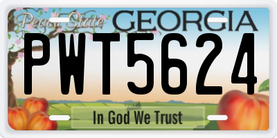 GA license plate PWT5624