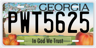 GA license plate PWT5625