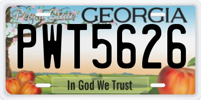 GA license plate PWT5626