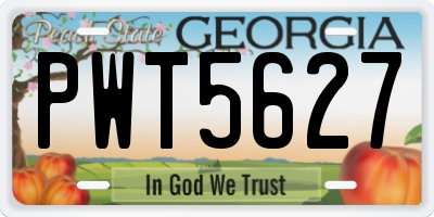 GA license plate PWT5627