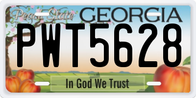 GA license plate PWT5628