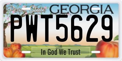 GA license plate PWT5629