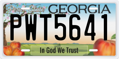 GA license plate PWT5641