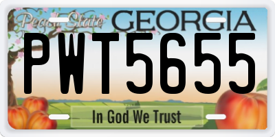 GA license plate PWT5655