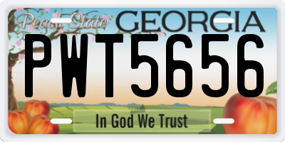 GA license plate PWT5656