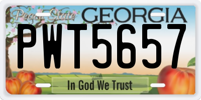 GA license plate PWT5657