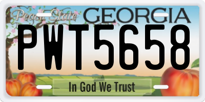 GA license plate PWT5658