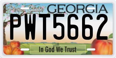 GA license plate PWT5662