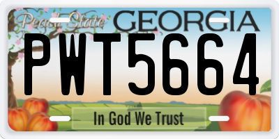 GA license plate PWT5664