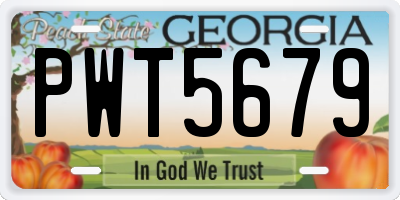GA license plate PWT5679
