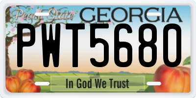GA license plate PWT5680