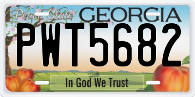 GA license plate PWT5682