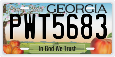 GA license plate PWT5683