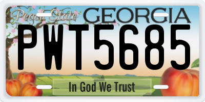 GA license plate PWT5685
