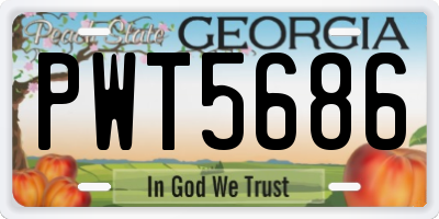 GA license plate PWT5686
