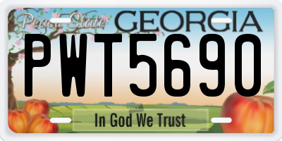 GA license plate PWT5690