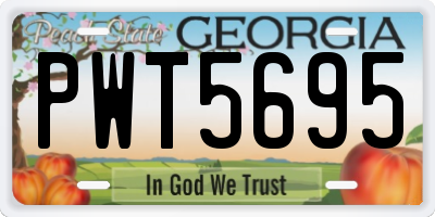 GA license plate PWT5695