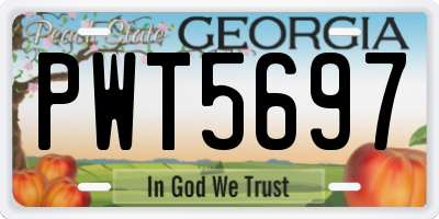 GA license plate PWT5697
