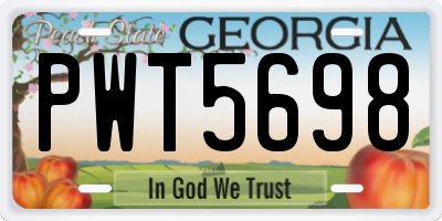 GA license plate PWT5698
