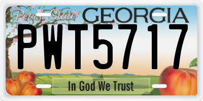 GA license plate PWT5717