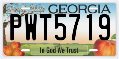 GA license plate PWT5719