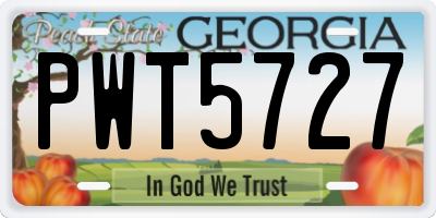 GA license plate PWT5727