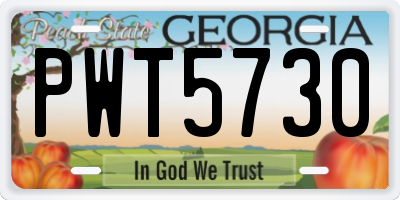GA license plate PWT5730