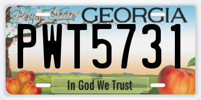 GA license plate PWT5731