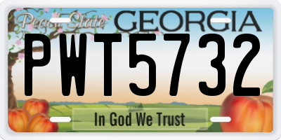 GA license plate PWT5732