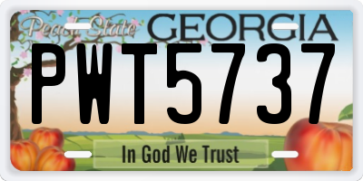 GA license plate PWT5737