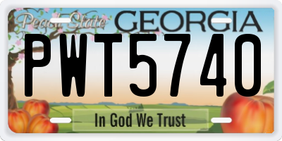 GA license plate PWT5740