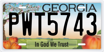 GA license plate PWT5743