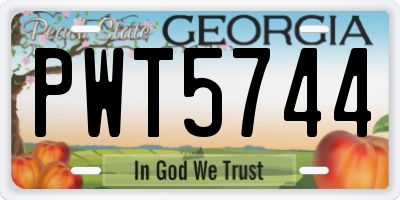 GA license plate PWT5744