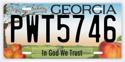 GA license plate PWT5746