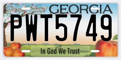 GA license plate PWT5749