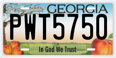 GA license plate PWT5750