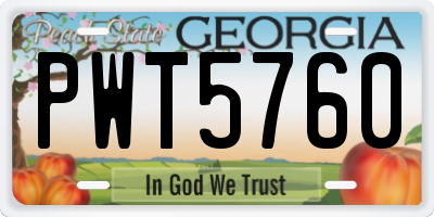 GA license plate PWT5760