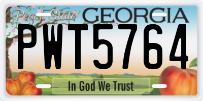 GA license plate PWT5764